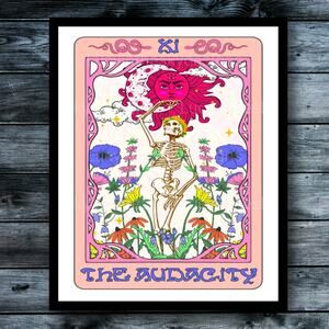 The Audacity Pink Tarot Card Art Print Magical Wall Decor